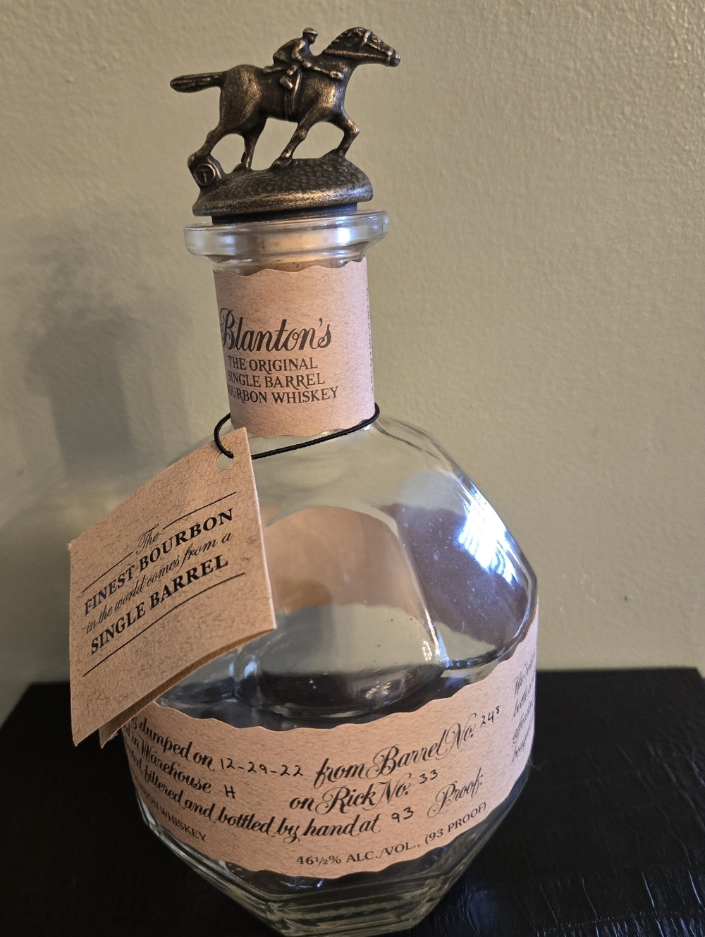 Blanton's Bourbon Bottle (EMPTY) - Bar Decor Man Cave - Picture 2 of 4